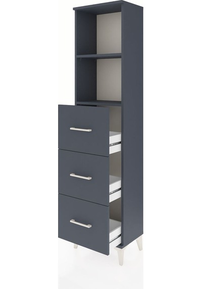 Arges Dolap 2 Raflı 3 Çekmeceli 44x30x182 Antrasit-antrasit Antrasit