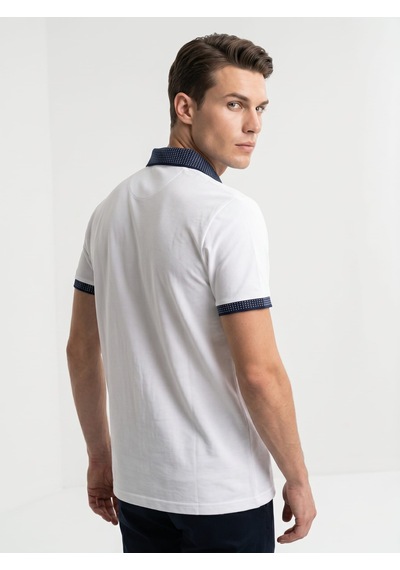 Giyim Dünyası Erkek Polo Yaka Kısa Kol Tshirt Beyaz