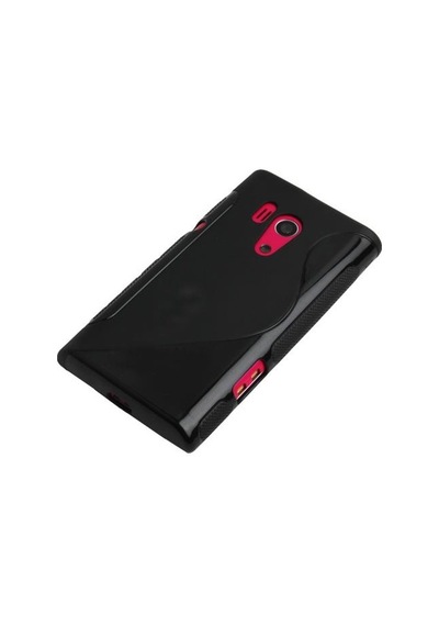 Xperia Acro İle Uyumlu S Desenli Şeffaf Silikon Kılıf Siyah Renk