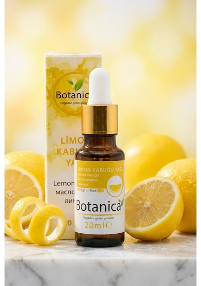 Botanica %100 Saf Limon Kabuğu Yağı Gözenek Sıkılaştırıcı Ferahlatıcı Doğal Uçucu Aromaterapi 20 Ml 20 ML
