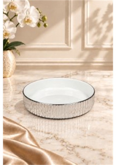 Linea Serisi Dekoratif Kase 20 Cm 550 Ml Gümüş