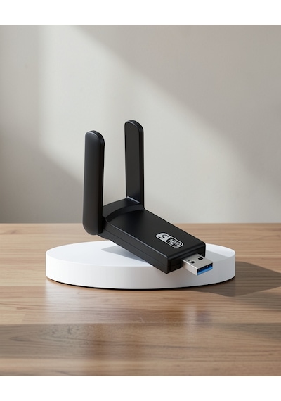 Kablosuz Adaptör Çift Antenli Çift Bant Wifi Usb 3.0 5ghz Ac