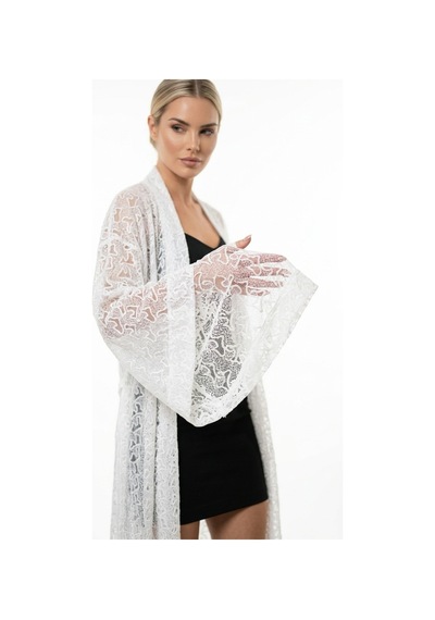 Lila Mare Nakışlı Handmade Beachwear & Homewear Kimono Renkli Renkli
