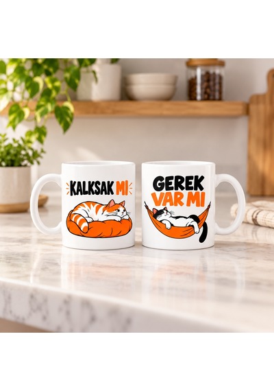 Kahveci.store İki Tembel 2'li Porselen Kupa Seti - Model 794 22