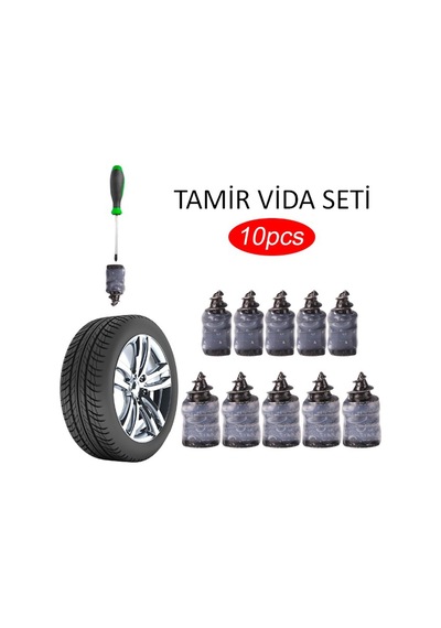 Lastik Tamir Vidası Dubleks Oto Tamir Seti Kiti 10 Adet Kauçuk Vida