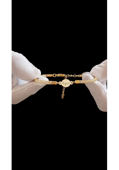 Archin Ayşe İsmine Özel Oval Motifli Hasır Kordonlu 14 Ayar Altın Plakalı Hediye Bileklik-415isim Ayşe Archin Ayşe İsmine Özel Oval Motifli Hasır Kordonlu 14 Ayar Altın Plakalı Hediye Bileklik-415isim Ayşe