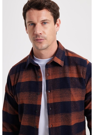 Tudors Erkek Slim Fit Dar Kesim Kareli Kışlık Oduncu Gömlek-42356 Kahverengi Tudors Erkek Slim Fit Dar Kesim Kareli Kışlık Oduncu Gömlek-42356 Kahverengi
