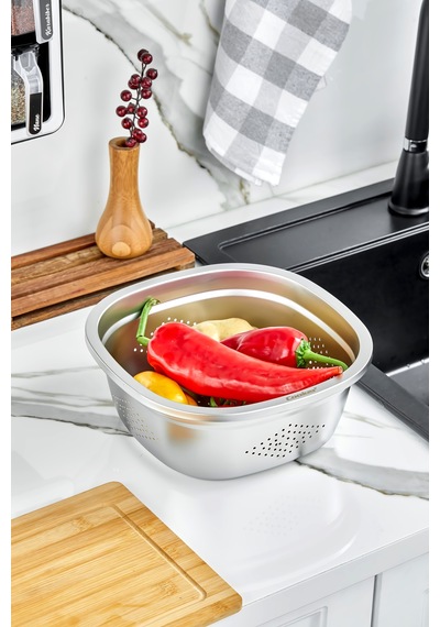 Cooker Maxflow 26 Cm Çelik Süzgeç Yk1872 Gümüş