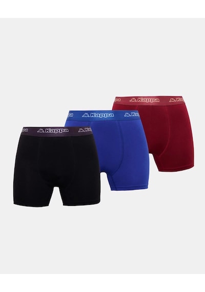 Kappa Logo Fuego 3 Pack Erkek Siyah-lacivert-bordo Slim Boxer