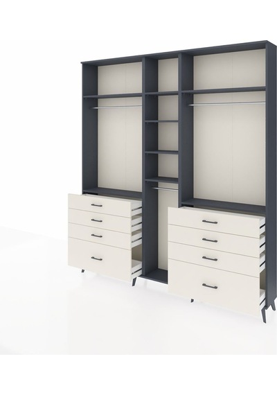Arges Dolap 8 Raflı 8 Çekmeceli 3 Askılı 220x30x243 Antrasit-antrasit/aytaşı Antrasıt/aytası Arges Dolap 8 Raflı 8 Çekmeceli 3 Askılı 220x30x243 Antrasit-antrasit/aytaşı Antrasıt/aytası