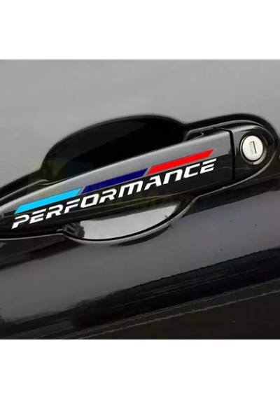 Bmw M Performance Ayna Kapı Kolu Jant Sticker Etiket 4 Adet 13 Cm-3 Çizgi Renk Sabittir