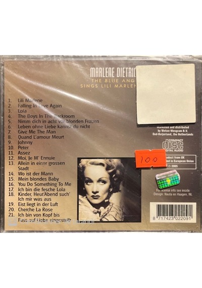 Plak Değildir Cd Dir Cd Marlene Dietrich The Blue Angel Sings L