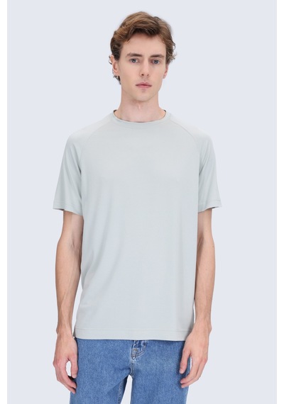 Hatemoğlu Yeşil Regular Fit Bisiklet Yaka Reglan Kol Tişört