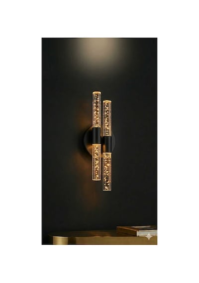 Bubbleflux Dubble Medium 40 Cm Modern Tasarım Led Aplik - Duvar Lambası - Siyah - Elektrikli - Günışığı Çok Renkli