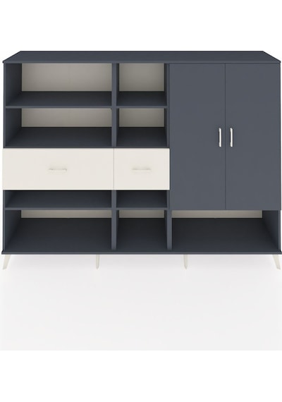 Hyperion Dolap 10 Raflı 2 Çekmeceli 2 Kapaklı 220x44x163 Antrasit Antrasit-antrasit/aytaşı