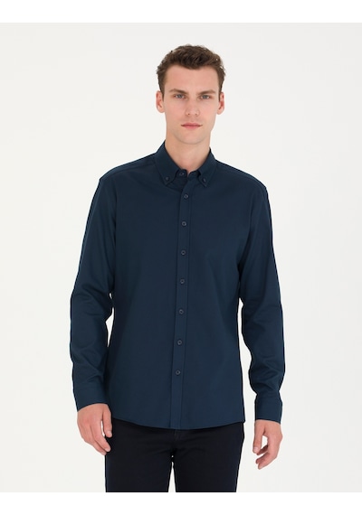 Pierre Cardin Erkek Lacivert Desenli Gömlek 50276553-vr033 Lacivert