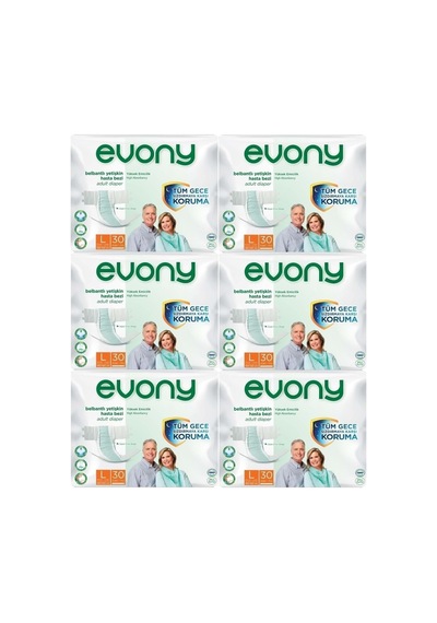 Hasta Bezi Yetişkin Bel Bantlı Tekstil Yüzey L-büyük Boy 180 Adet 6pk 30 Tek Ebat