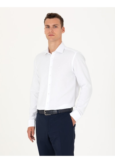 Pierre Cardin Erkek Beyaz Desenli Gömlek 50275684-vr013 Beyaz