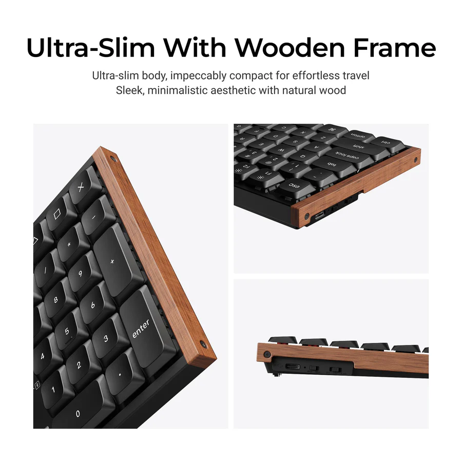 Keychron K5 Ultra 8k Süt Pom Kahverengi Switch 2.4 Ghz 370 Saate Kadar Pil Ömrlü Kablosuz Özel Mekanik Klavye K5u-h3p-tr Siyah