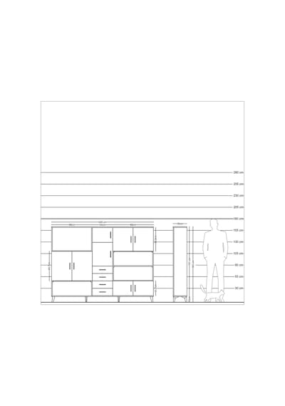 Arges Dolap 9 Raflı 4 Çekmeceli 8 Kapaklı 220x30x163 Aytaşı-antra Aytaşı-antrasit