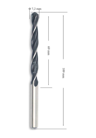 MTE 7,2 mm Haddeli Metal Matkap Ucu HSS DIN 338