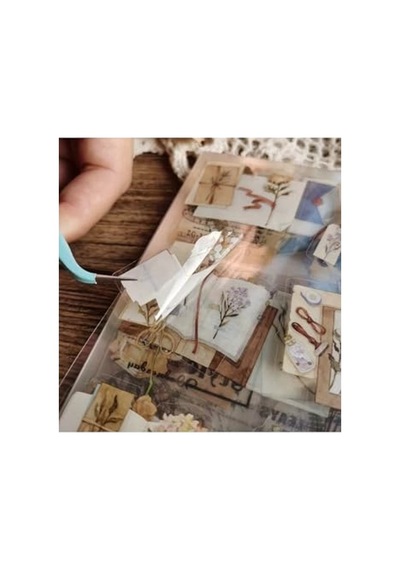 12 Adet Şeffaf Vintage Çıkartma Seti, Bullet Journal Ve Scrapbook İçin Abanoz