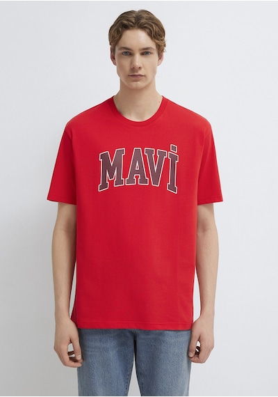 Mavi - Mavi Logo Baskılı Kırmızı Tişört 0611711-70467