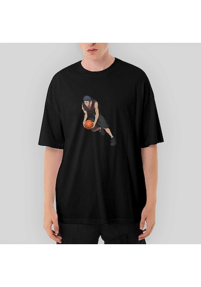 Black Baller Anime Oversize Siyah Tişört Siyah