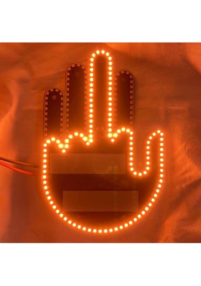 Gesture Uzaktan Kumandalı El Orta Parmak Led Araba Içi Led 3 Farklı Mod 1 Ad