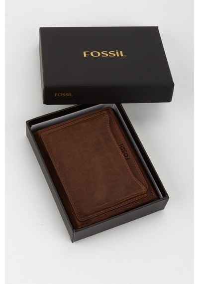 Fossil Kutulu Hakiki Deri Ekstra Kartlıklı Siyah Erkek El Portföyü Kartlık Cüzdan Taba