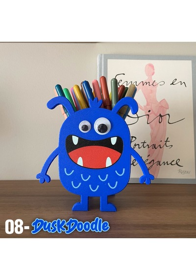 Duskdoodle Mavi Komik Canavar Kalemlik Masa Üstü Düzenleyici