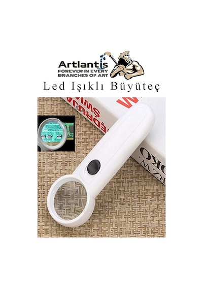 Led Işıklı Büyüteç 75 Mm 1 Adet 3x Büyütme Optik Büyüteç El Tipi Işıklı Lens Taşınabilir Okul Büro Ofis