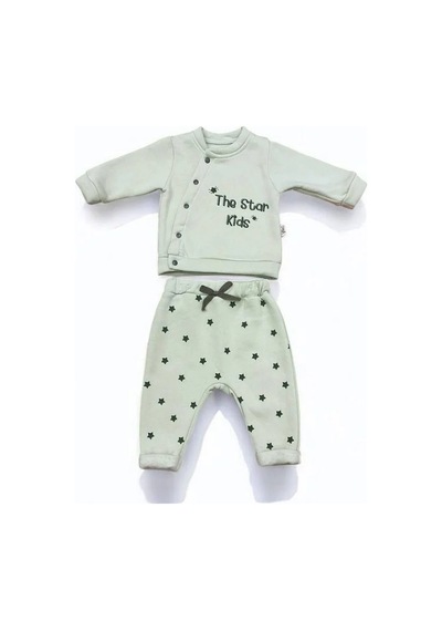 Cantoy Bebek İkili The Star Kids Yazılı Şardonlu Eşofman Takım-15171 Mint