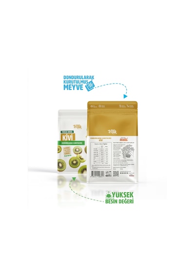 Dondurularak Kurutulmuş Kivi 18 G Freeze Dried Meyve Cipsi Çıtır Meyve Kurusu 4 Adet