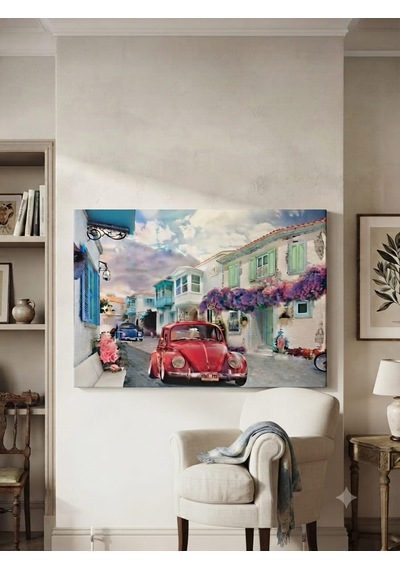 Tablo 60x90 Cm Büyük Boy Kafe Ve Salon Hediyelik Duvar Aksesuarı Açık Ahşap