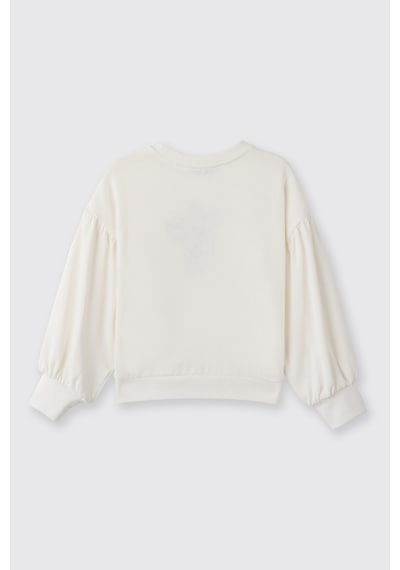 Panço Liberty Kumaş Nakışlı Kız Çocuk Sweatshirt Krem 5621GK08001