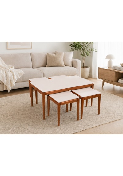 Ganni Home Bolivia 4+1 Sehpa Seti Krem Ceviz, Modern Ve Kullanışlı Salon Sehpası Krem-ceviz Ganni Home Bolivia 4+1 Sehpa Seti Krem Ceviz, Modern Ve Kullanışlı Salon Sehpası Krem-ceviz