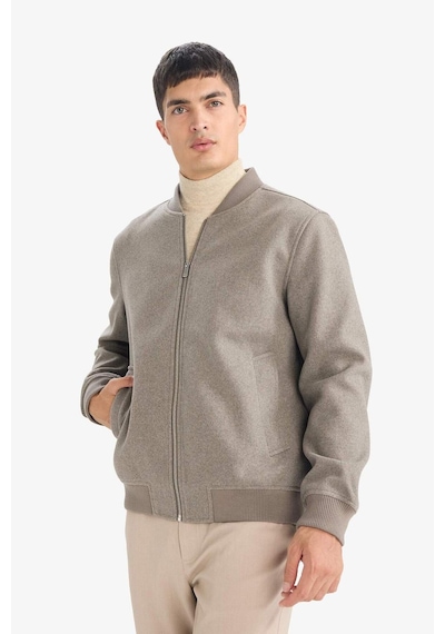 Defacto Regular Fit Kolej Yaka Bomber Astarlı Fermuarlı Kaşe Mont F7750ax26spbn84 Kahve-bn84