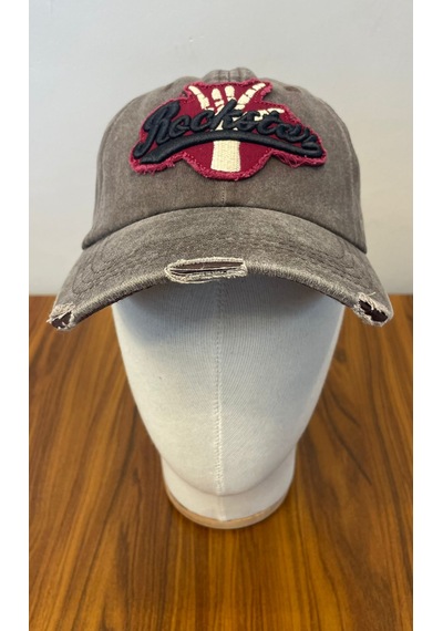 Rockstar Nakışlı Yıkamalı Eskitme Vintage Cap Şapka Kahverengi