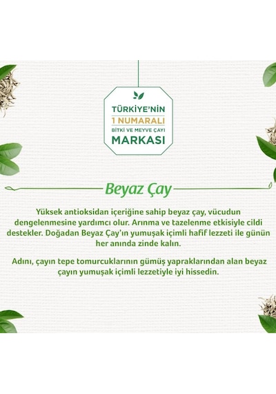 Doğadan Sade Beyaz Çay Bardak Poşet Çay 2 x 18'li