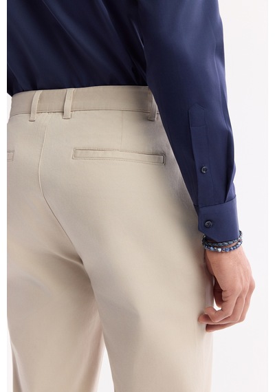 Avva Erkek Bej Klasik Bel Pamuklu Slim Fit Chino Pantolon A51y3078
