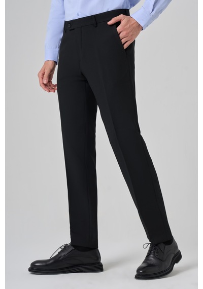 Morven Erkek Siyah Poliviskon Basic Slim Fit Pantolon 26mc003003001 Siyah