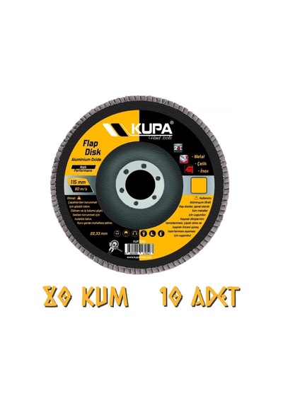Katlı Flap Disk Zımpara A80 Kum - 10 Adet