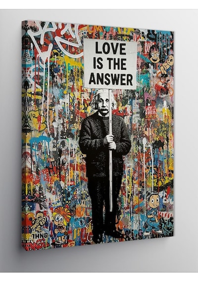 Kanvas Tablo "love İs The Answer" Grafiti 50cmx70cm