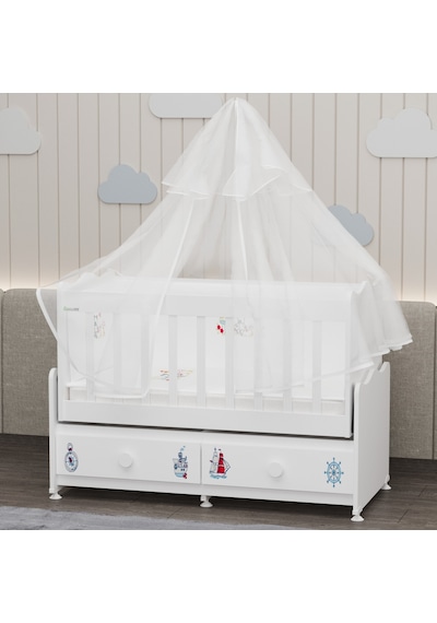 Elegant Yıldız 4 Bebek Odası Takımı Yatak Uykuseti - Denizci Beyaz