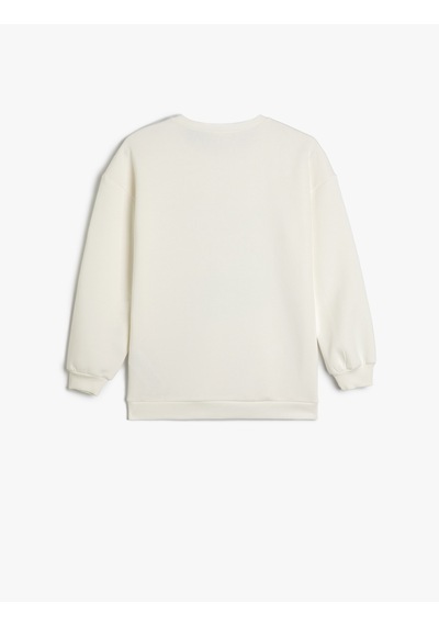 Koton Sweatshirt Looney Tunes Baskılı Lisanslı Uzun Kollu Bisiklet Yaka Şardonlu Ekru 5wkg10435ak Ekru