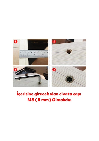 Metal Düz Dişli Dübel Ahşap Dübeli M8 10x15 Diş Çinko Mobilya Bağlantı Ünite Birleştirme 50 Adet