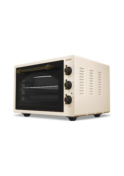 Simfer 4295 Retro Bej 42LT  Turbo Fan Mini / Midi Fırın – 6 Fonksiyon, Yoğurt Yapma & Buz Çözme Özellikli