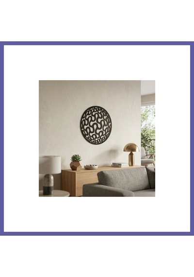 Bezos Geometrik Desenli Daire Duvar Tablosu Mdf Lazer Kesim Modern Minimal Duvar Süsü Nıda