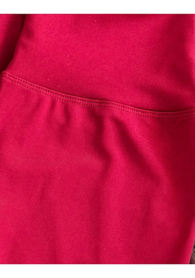 Alya Underwear Diz Altı Kapri Tayt Yüksek Bel Likralı Parlak Dalgıç Kumaş, Antrasit Füme Bordo